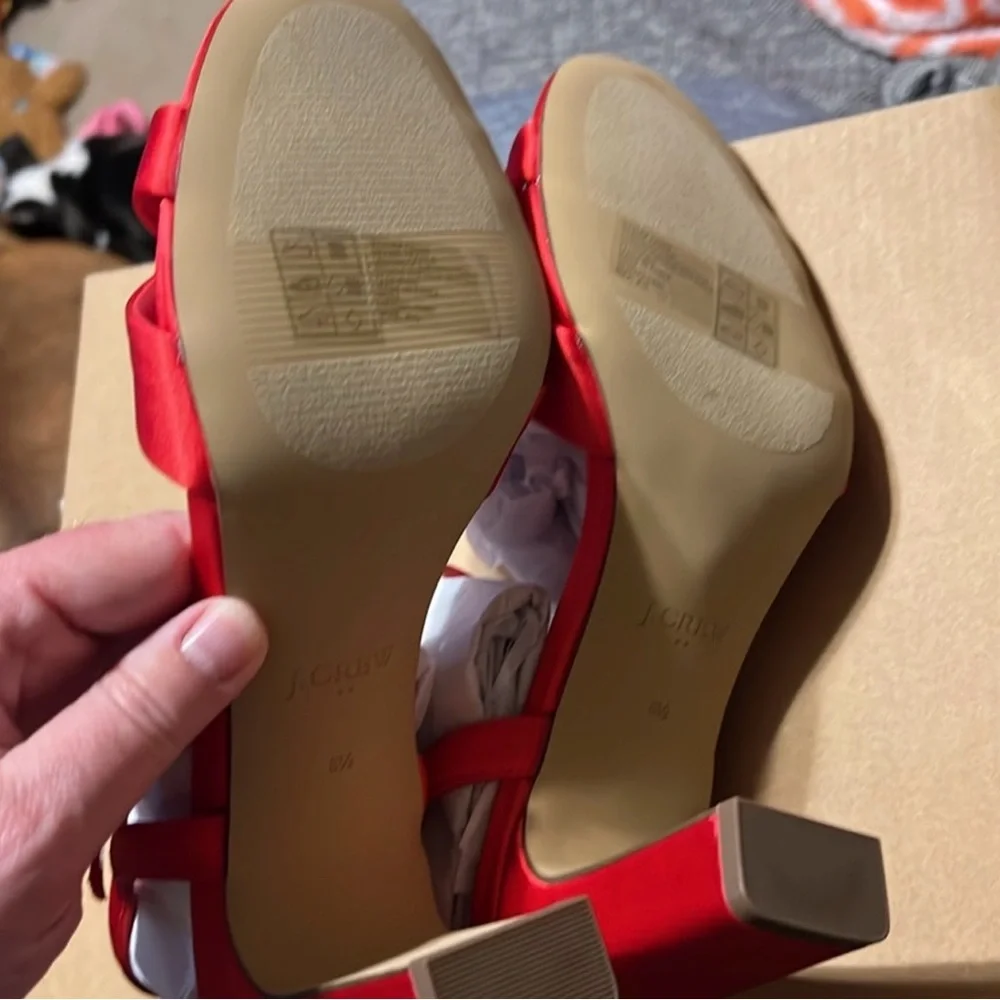 NWT J Crew Satin Rosette Heels